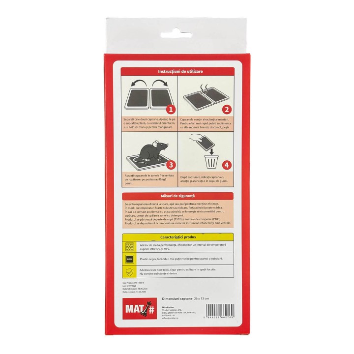 Capcana plastic cu lipici pentru soareci si sobolani MAT# - set 2 buc