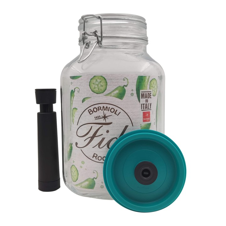 Borcan BORMIOLIO cu clip de 3 litri, capac vid, pompa AIRTENDER Borcan BORMIOLIO cu clip de 3 litri, capac vid, pompa AIRTENDER