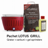 Pachet SMART-MIX 175 - LOTUS GRILL CLASSIC ROSU + Sac carbuni + Gel aprindere