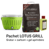 Pachet SMART-MIX 184 - LOTUS GRILL CLASSIC VERDE LIME + Sac carbuni + Gel aprindere