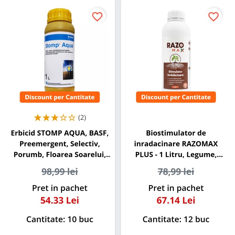 Pachet SMART-MIX 107: Erbicid STOMP AQUA 10 L + RAZOMAX 12 L