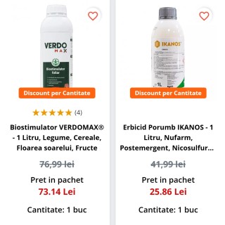 Pachet Erbicid porumb IKANOS 1 L + Biostimulator VERDOMAX 1 L