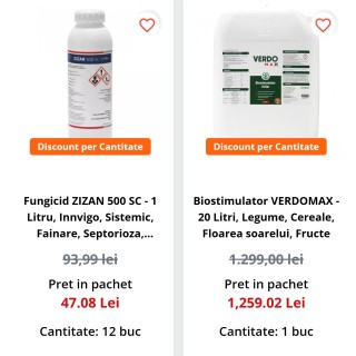 Pachet Fungicid ZIZAN 500 SC 12 L + Biostimulator VERDOMAX 20 L Pachet Fungicid ZIZAN 500 SC 12 L + Biostimulator VERDOMAX 20 L