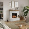 Semineu electric TAGU ROLF BRICK WHITE PowerFlame - Alb