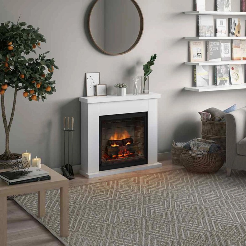 Semineu electric TAGU FRODE PURE WHITE PowerFlame 2 - Alb