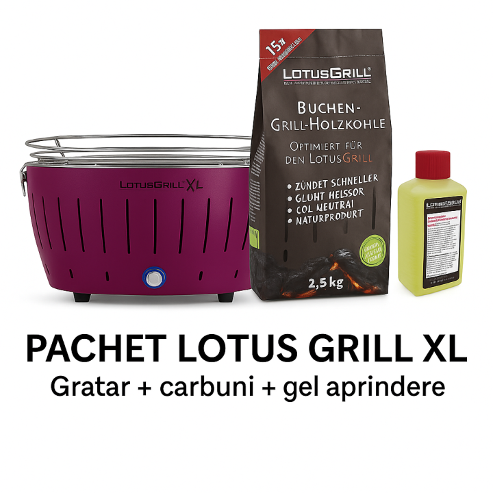 Pachet SMART-MIX 198 - LOTUS GRILL XL VIOLET + Carbuni + Gel