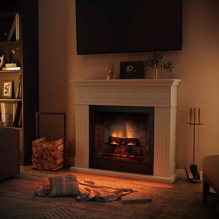 Semineu electric TAGU LARSEN PURE WHITE PowerFlame 2 - Alb Semineu electric TAGU LARSEN PURE WHITE PowerFlame 2 - Alb
