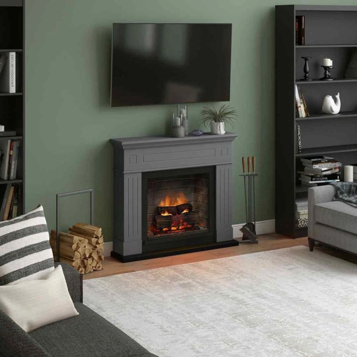 Semineu electric TAGU LARSEN SOLID GREY PowerFlame 2 - Gri Semineu electric TAGU LARSEN SOLID GREY PowerFlame 2 - Gri