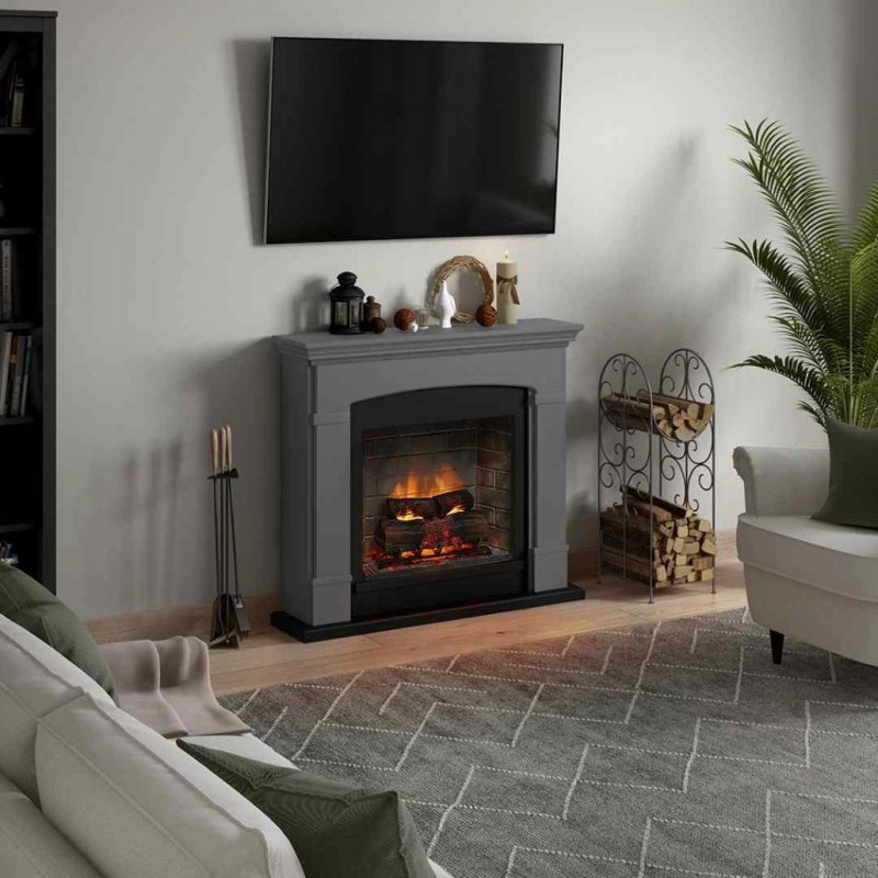 Semineu electric TAGU HELMI SOLID GREY PowerFlame 2 - Gri