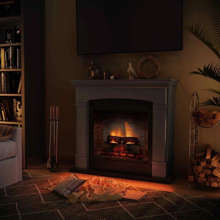 Semineu electric TAGU HELMI SOLID GREY PowerFlame 2 - Gri Semineu electric TAGU HELMI SOLID GREY PowerFlame 2 - Gri