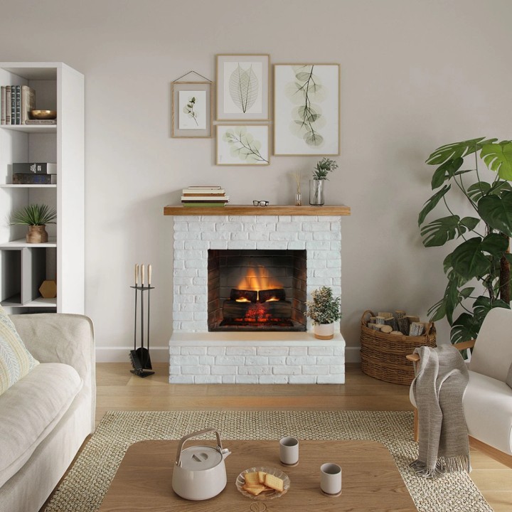 Semineu electric TAGU ROLF BRICK WHITE PowerFlame 2 - Alb Semineu electric TAGU ROLF BRICK WHITE PowerFlame 2 - Alb