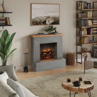 Semineu electric TAGU ROLF CONCRETE GREY PowerFlame 2 - Gri Semineu electric TAGU ROLF CONCRETE GREY PowerFlame 2 - Gri
