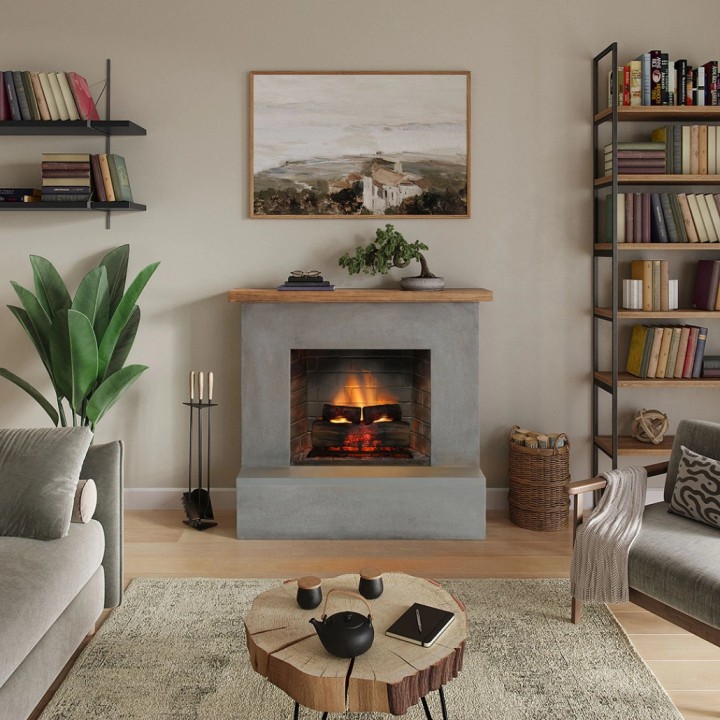 Semineu electric TAGU ROLF CONCRETE GREY PowerFlame 2 - Gri Semineu electric TAGU ROLF CONCRETE GREY PowerFlame 2 - Gri