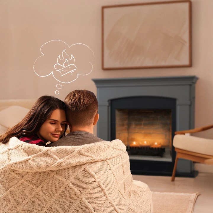 Semineu decorativ cu lumanari TAGU FRODE LIGHT BEIGE ZenFlame