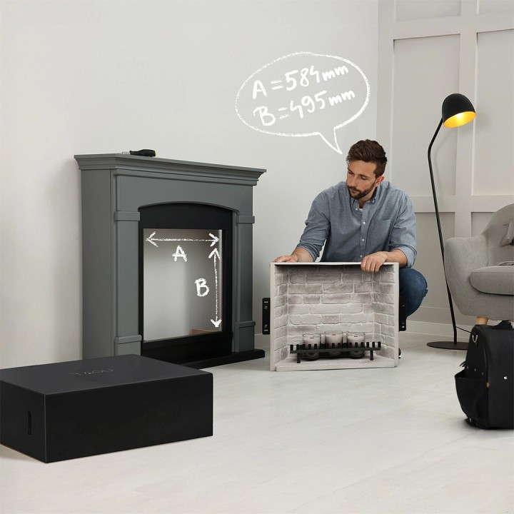 Semineu decorativ cu lumanari TAGU FRODE LIGHT BEIGE ZenFlame