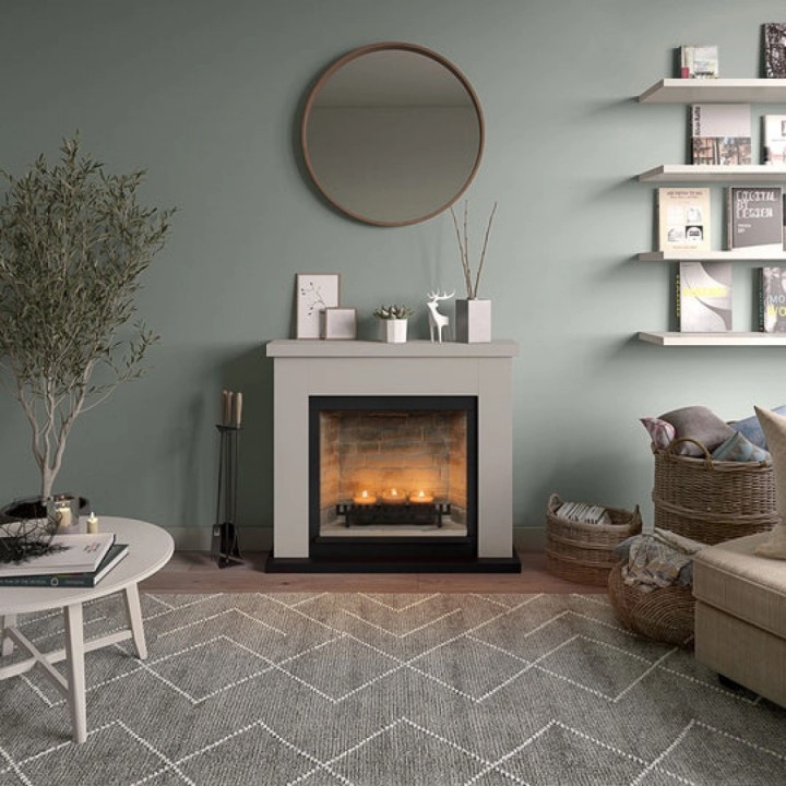 Semineu decorativ cu lumanari TAGU FRODE LIGHT BEIGE ZenFlame