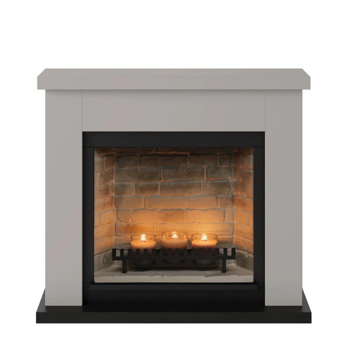 Semineu decorativ cu lumanari TAGU FRODE LIGHT BEIGE ZenFlame