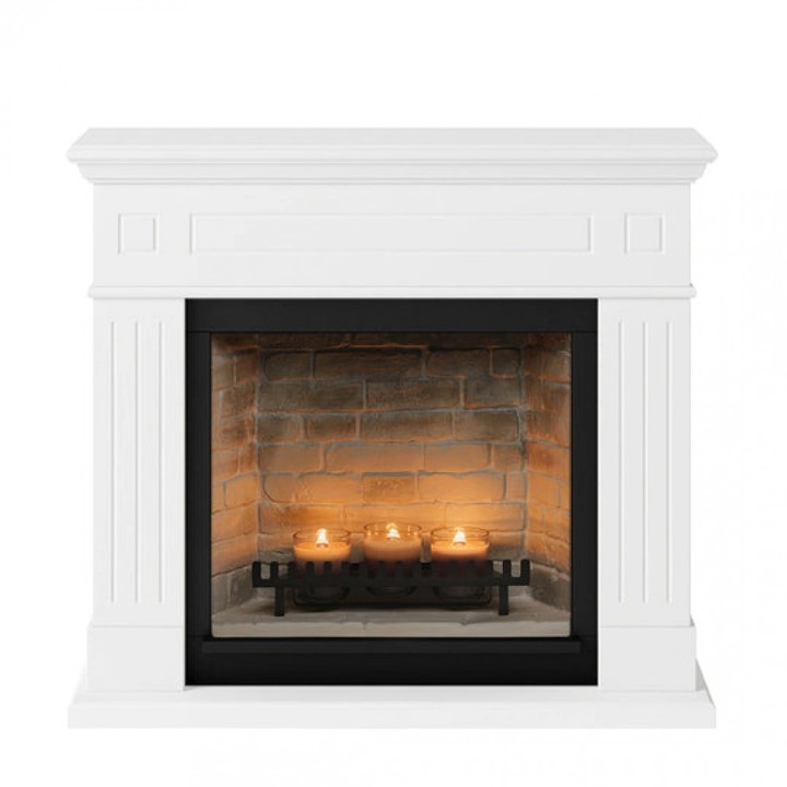 Semineu decorativ cu lumanari TAGU LARSEN PURE WHITE ZenFlame