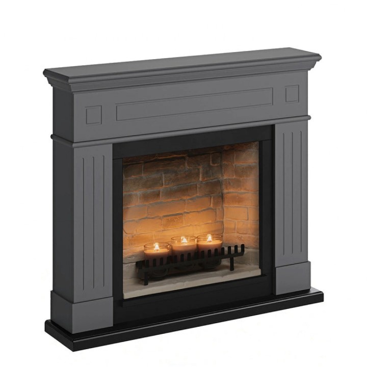 Semineu decorativ cu lumanari TAGU LARSEN SOLID GREY ZenFlame