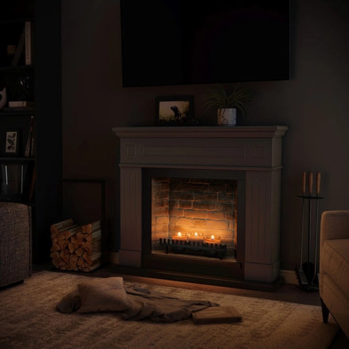 Semineu decorativ cu lumanari TAGU LARSEN SOLID GREY ZenFlame