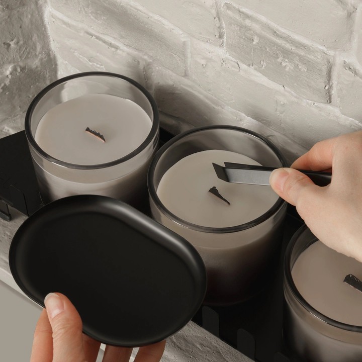 Semineu decorativ cu lumanari TAGU LARSEN DEEP BLACK ZenFlame