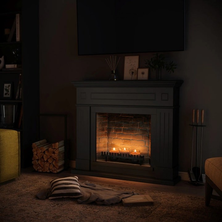 Semineu decorativ cu lumanari TAGU LARSEN DEEP BLACK ZenFlame