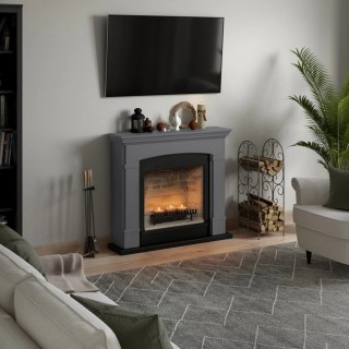 Semineu decorativ cu lumanari TAGU HELMI SOLID GREY ZenFlame Semineu decorativ cu lumanari TAGU HELMI SOLID GREY ZenFlame