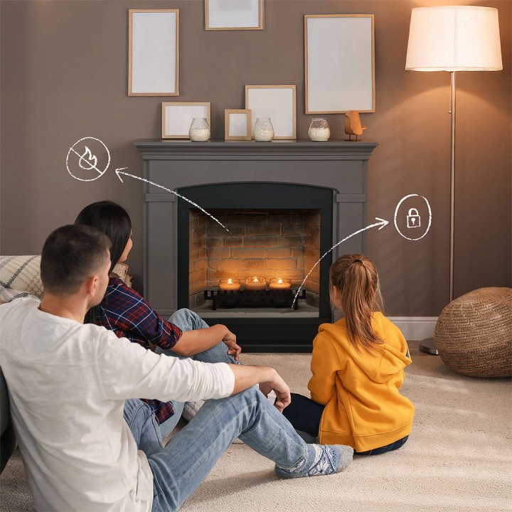 Semineu decorativ cu lumanari TAGU MAGNA DEEP BLACK ZenFlame