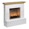 Semineu decorativ cu lumanari TAGU ROLF BRICK WHITE ZenFlame - Alb