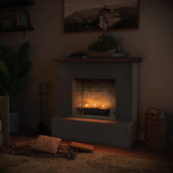 Semineu cu lumanari TAGU ROLF CONCRETE GREY ZenFlame