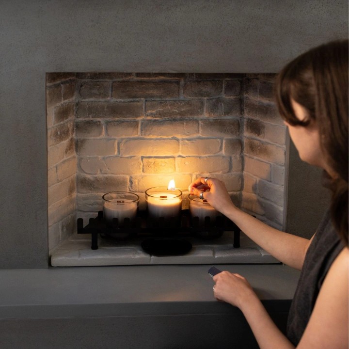 Semineu cu lumanari TAGU ROLF CONCRETE GREY ZenFlame