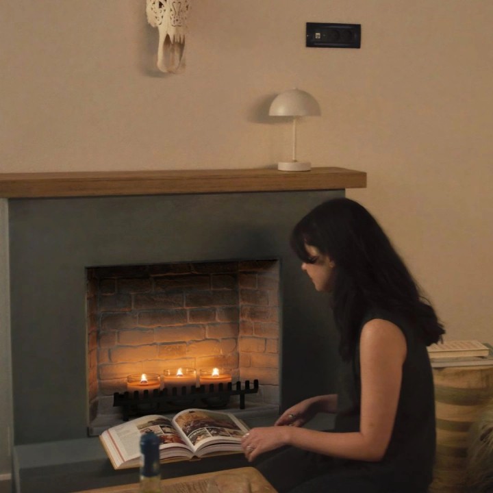 Semineu cu lumanari TAGU ROLF CONCRETE GREY ZenFlame