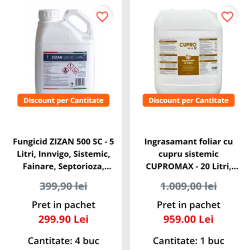 Pachet SMART-MIX 199 - Fungicid ZIZAN 500 SC 20 Litri + Ingrasamant foliar cu cupru sistemic CUPROMAX - 20 Litri