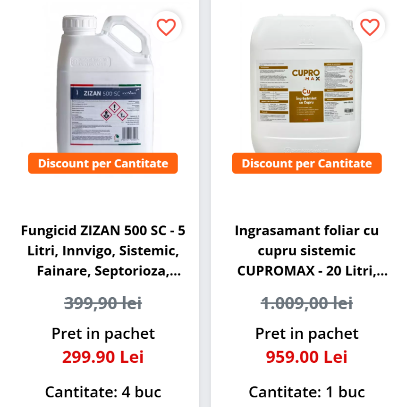 Pachet SMART-MIX 199 - Fungicid ZIZAN 500 SC 20 Litri + Ingrasamant foliar cu cupru sistemic CUPROMAX - 20 Litri