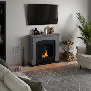 Semineu cu bioetanol TAGU HELMI SOLID GREY FreeFlame