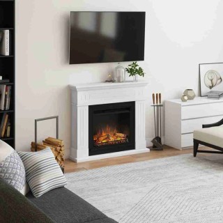 Semineu electric TAGU LARSEN PURE WHITE PowerFlame