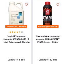 Pachet SMART-MIX 185 - Fungicid SPONSOR 6 FS 5 Litri + Biostimulator AMINO EXPERT START 12 Litri, Pentru 10 tone samanta