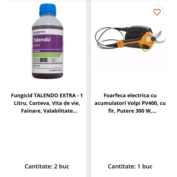 SMART-MIX 181 - Fungicid TALENDO EXTRA 2 L + Foarfeca electrica VOLPI PV400