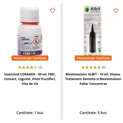 Pachet SMART-MIX 142 - Insecticid CORAGEN, FMC 50 ml (1 buc) + Biostimulator ALBIT, Vitana 10 ml (5 buc)