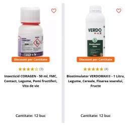 Pachet SMART-MIX 121 - Insecticid CORAGEN 50 ml x 12 buc + Biostimulator VERDOMAX 1 L x 12 buc