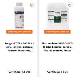 Pachet SMART-MIX 72 - Fungicid ZIZAN 500 SC 12 Litri + Biostimulator VERDOMAX 20 Litri