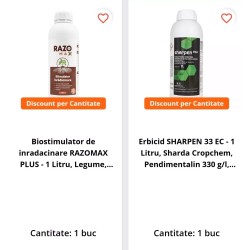 Pachet SMART-MIX 105 - Erbicid SHARPEN 33 EC 1 L + Biostimulator Inradacinare RAZOMAX 1 L