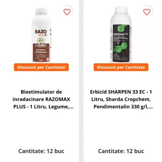 Pachet SMART-MIX 106: Erbicid SHARPEN 33 EC 12 L & RAZOMAX 12 L