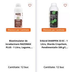 Pachet SMART-MIX 106 - Erbicid SHARPEN 33 EC 12 L + Biostimulator Inradacinare RAZOMAX 12 L