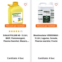 Pachet SMART-MIX 139 - Erbicid PULSAR 40, BASF 20 L + Biostimulator VERDOMAX 20 L, Pachet 20 Hectare