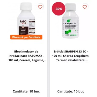 Pachet SMART-MIX 118: Erbicid SHARPEN 33 EC 100 ml + RAZOMAX 100 ml