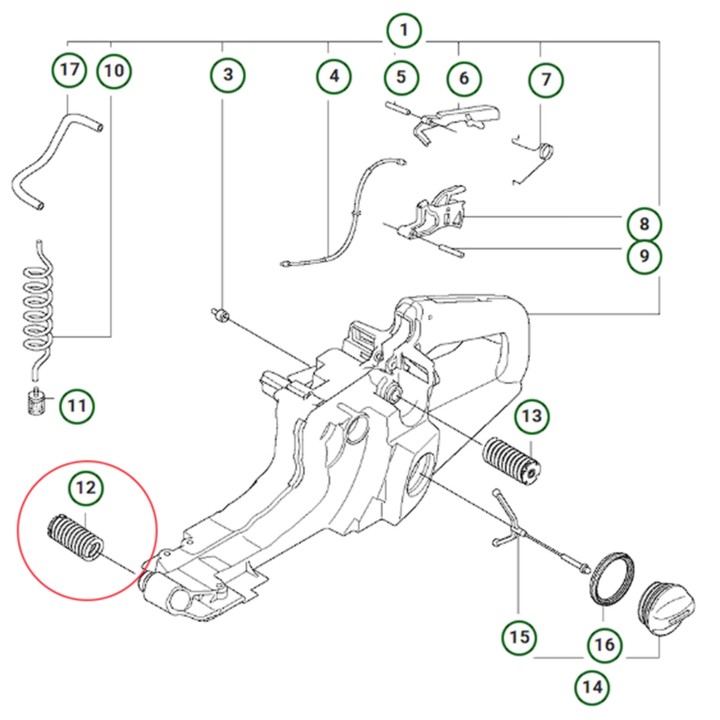 Amortizor vibratii talpa Husqvarna 365, 372XP, Standard