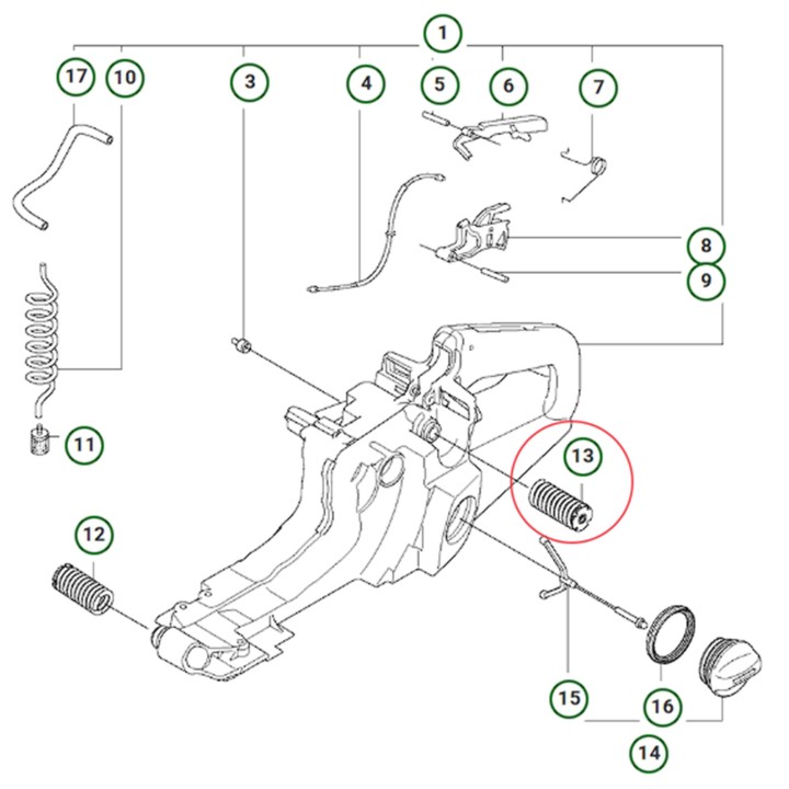 Amortizor vibratii rezervor Husqvarna 365, 372XP, Standard