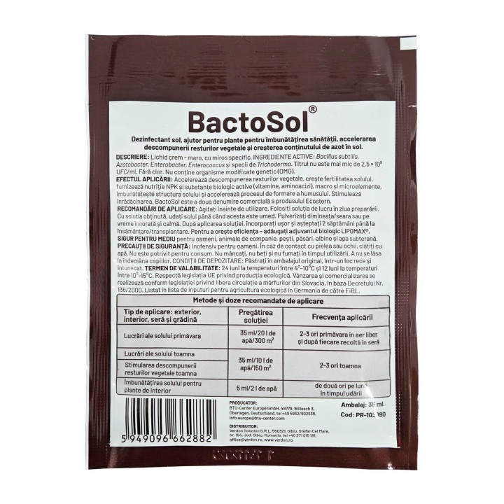 Dezinfectant sol BACTOSOL - 35 ml, biologic, Bacto, 150m2