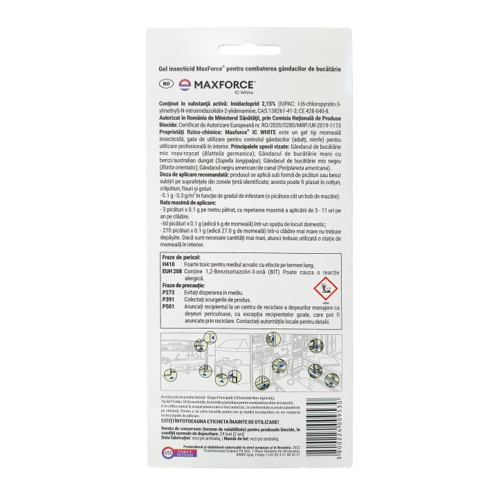 Insecticid Gel MAX FORCE IC, Envu, Gandaci, 5 g